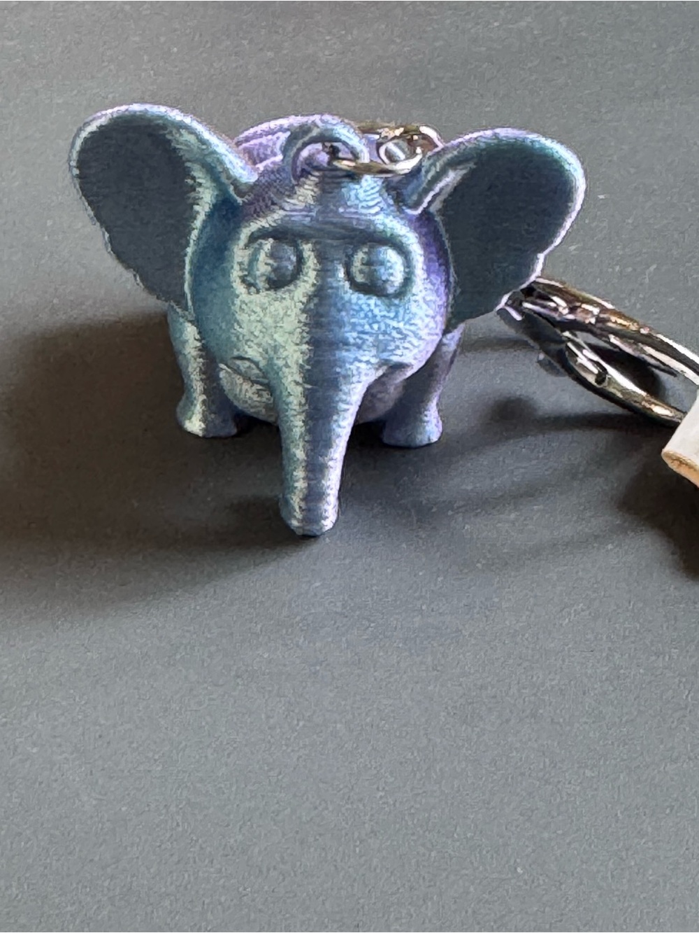 NWT 3D Printed Articulated Elephant Keychain Blue Purple Fidget Toy Bag Charm
